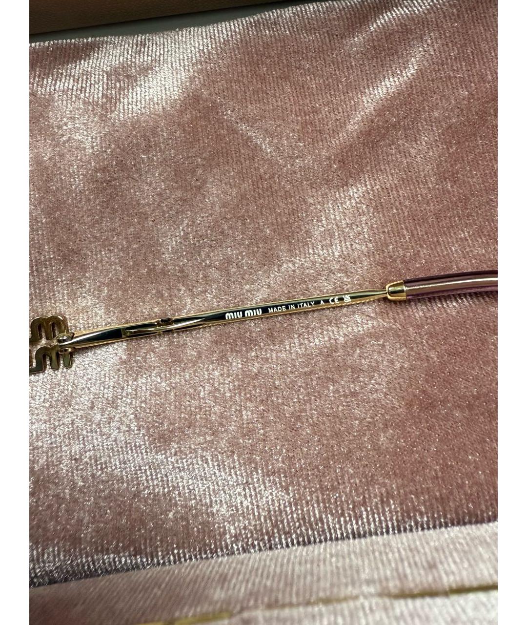 MIU MIU Розовые металлические солнцезащитные очки, фото 6