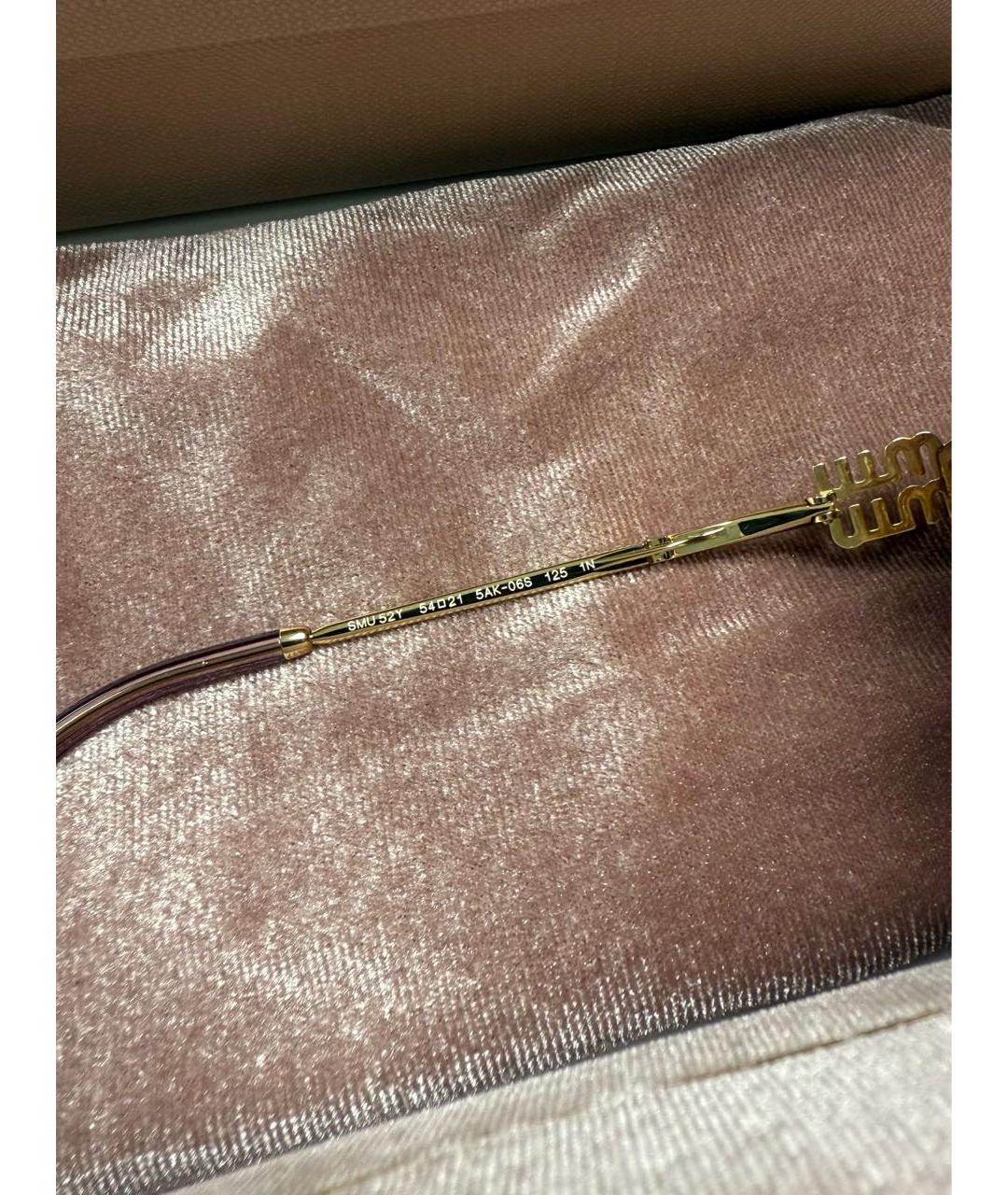 MIU MIU Розовые металлические солнцезащитные очки, фото 5