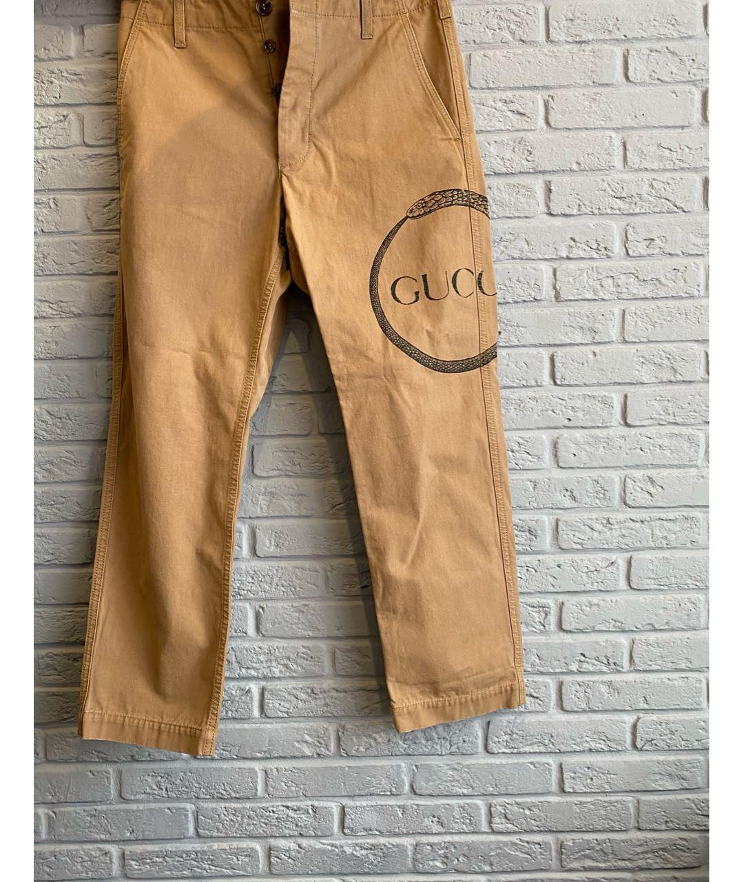 GUCCI Бежевые хлопковые прямые джинсы, фото 7
