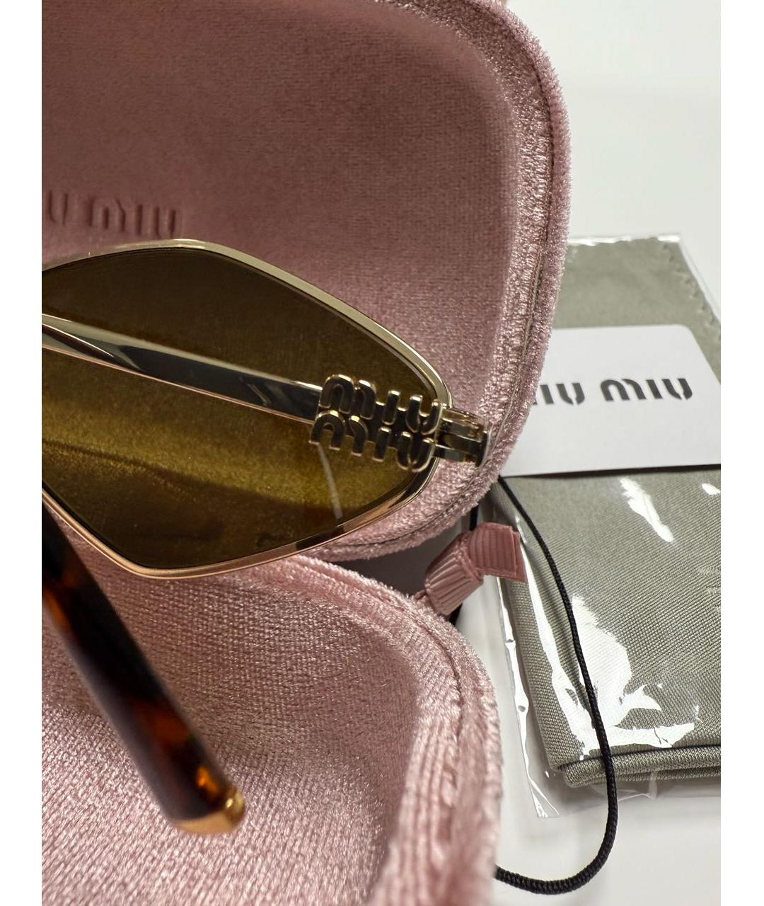 MIU MIU Коричневые металлические солнцезащитные очки, фото 8