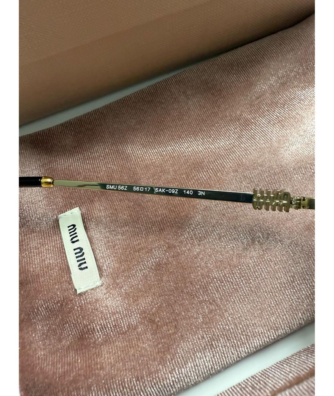 MIU MIU Коричневые металлические солнцезащитные очки, фото 5