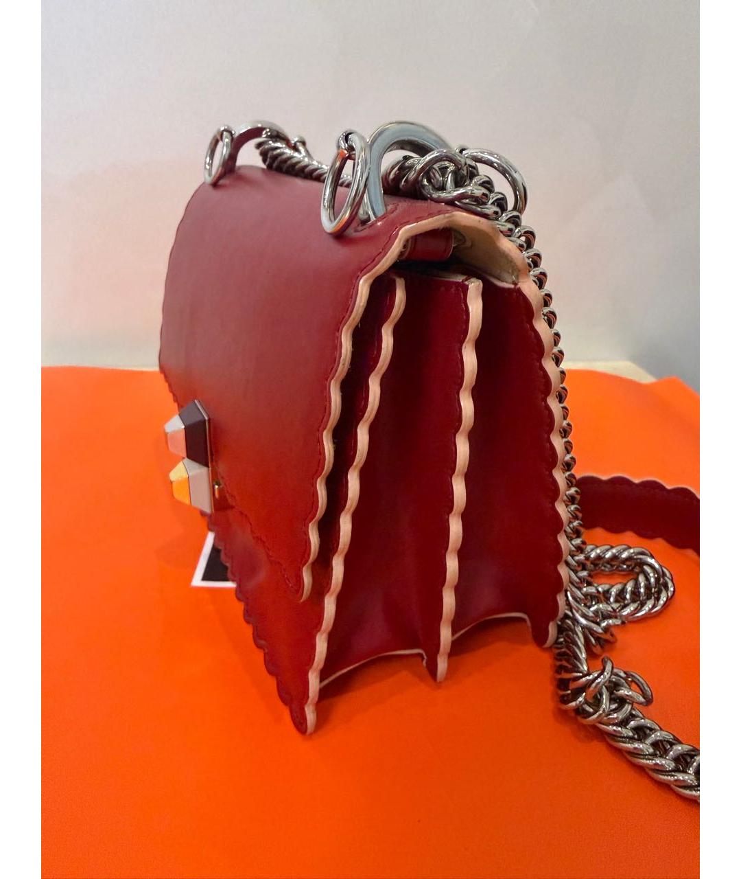 FENDI Красная кожаная сумка через плечо, фото 2