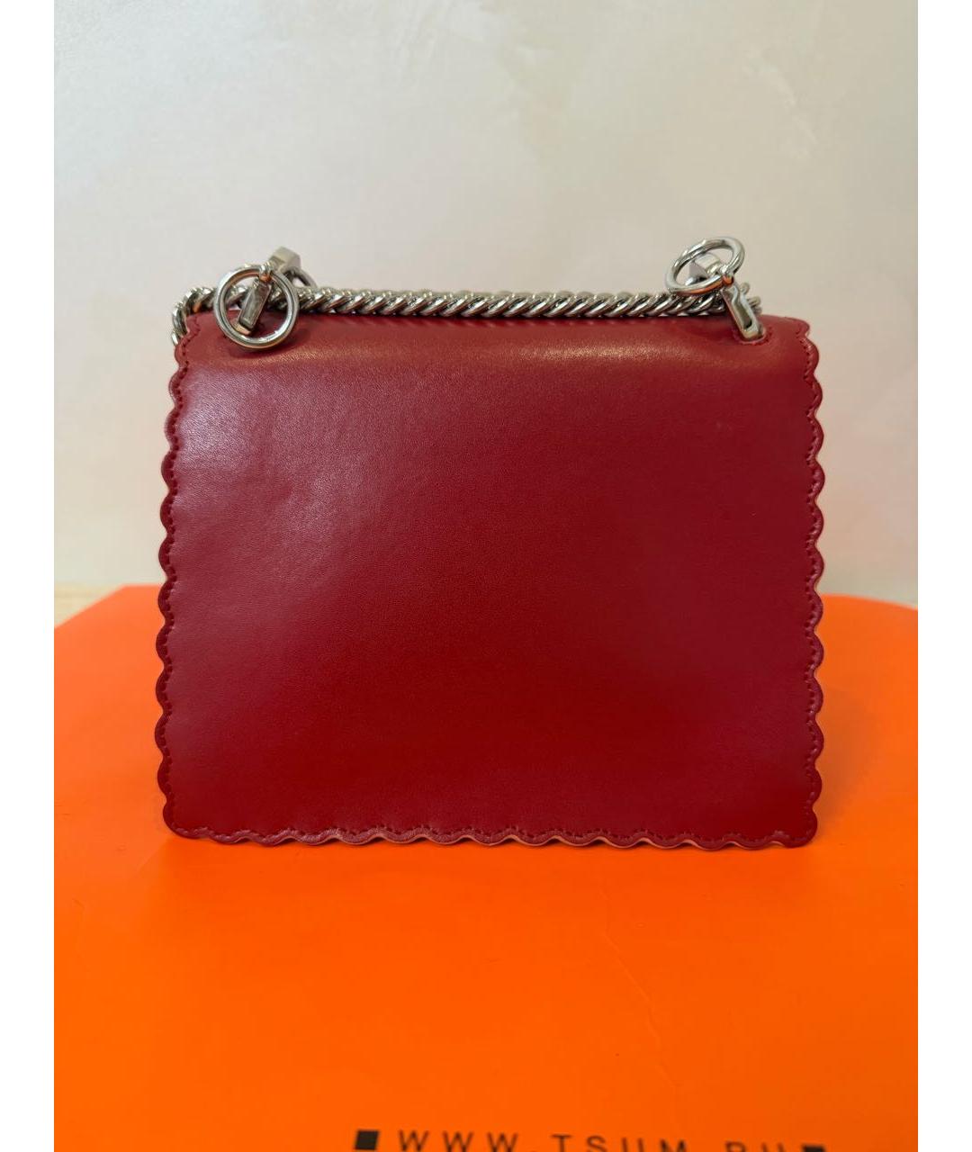 FENDI Красная кожаная сумка через плечо, фото 3