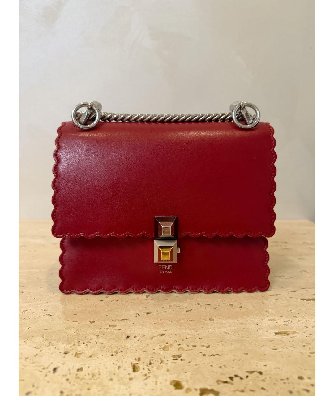 FENDI Красная кожаная сумка через плечо, фото 9