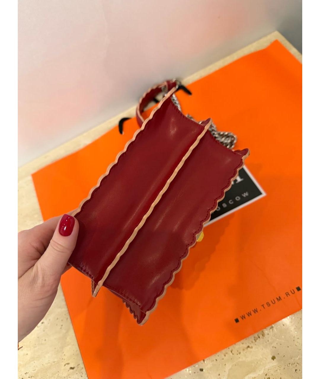 FENDI Красная кожаная сумка через плечо, фото 5