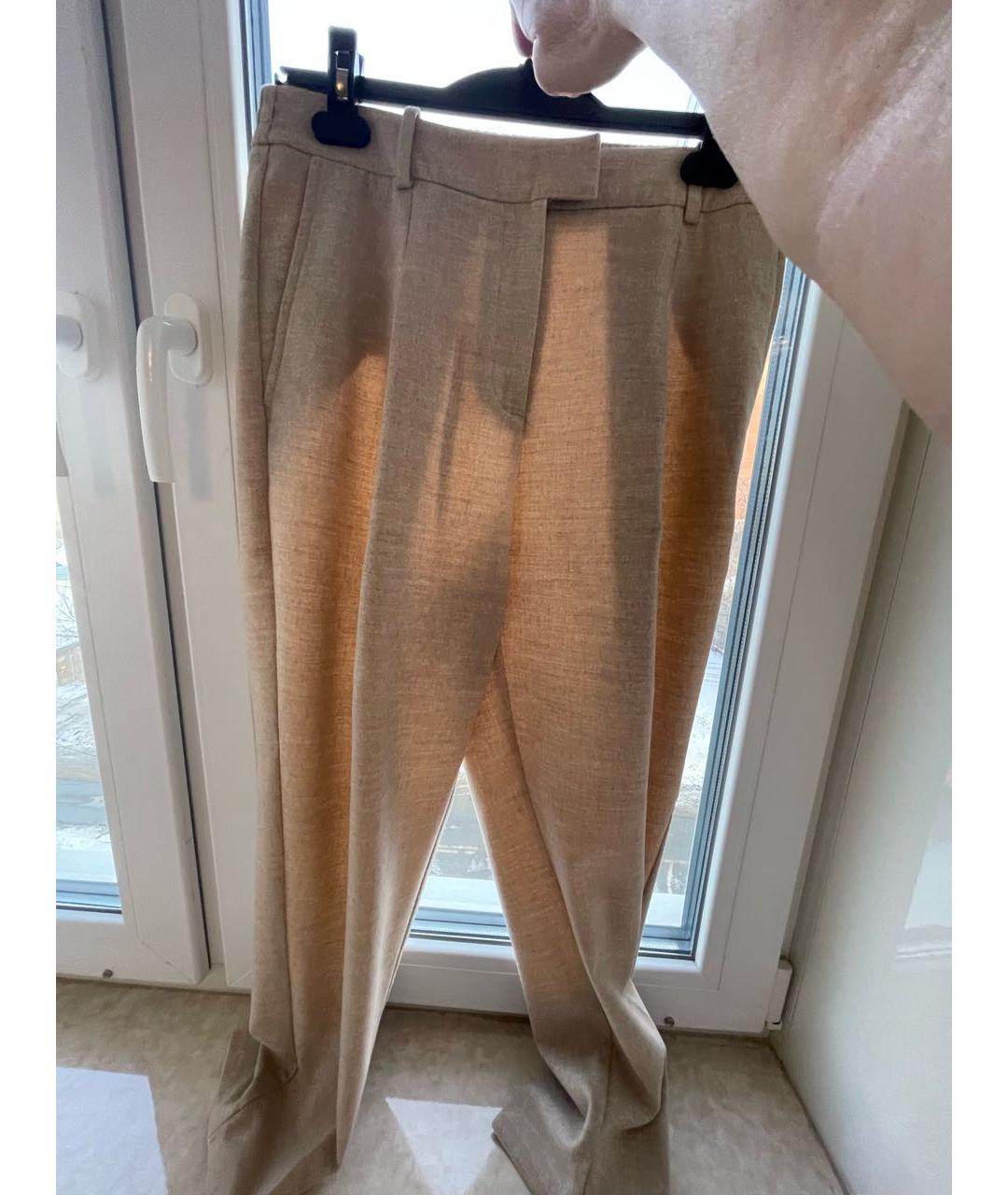 HUGO BOSS Бежевые шерстяные прямые брюки, фото 6