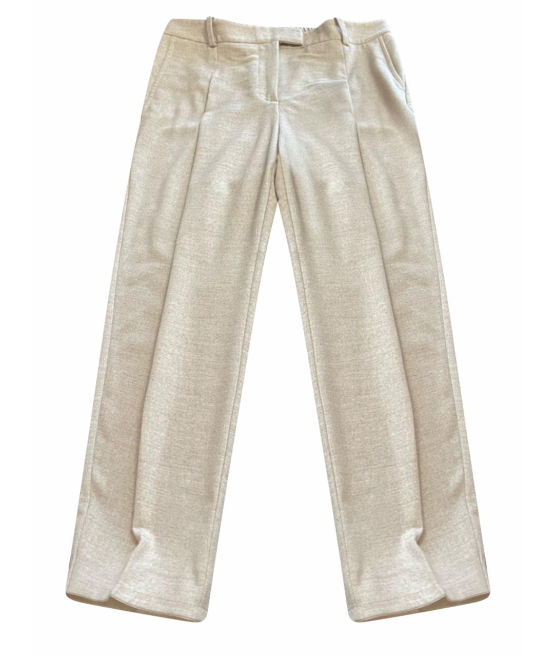 HUGO BOSS Бежевые шерстяные прямые брюки, фото 1