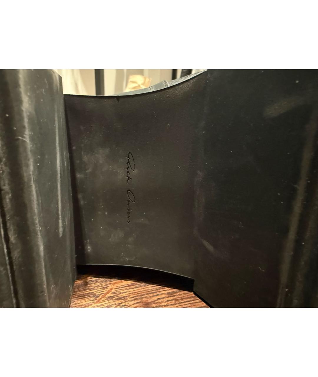 RICK OWENS Черные кожаные высокие ботинки, фото 7