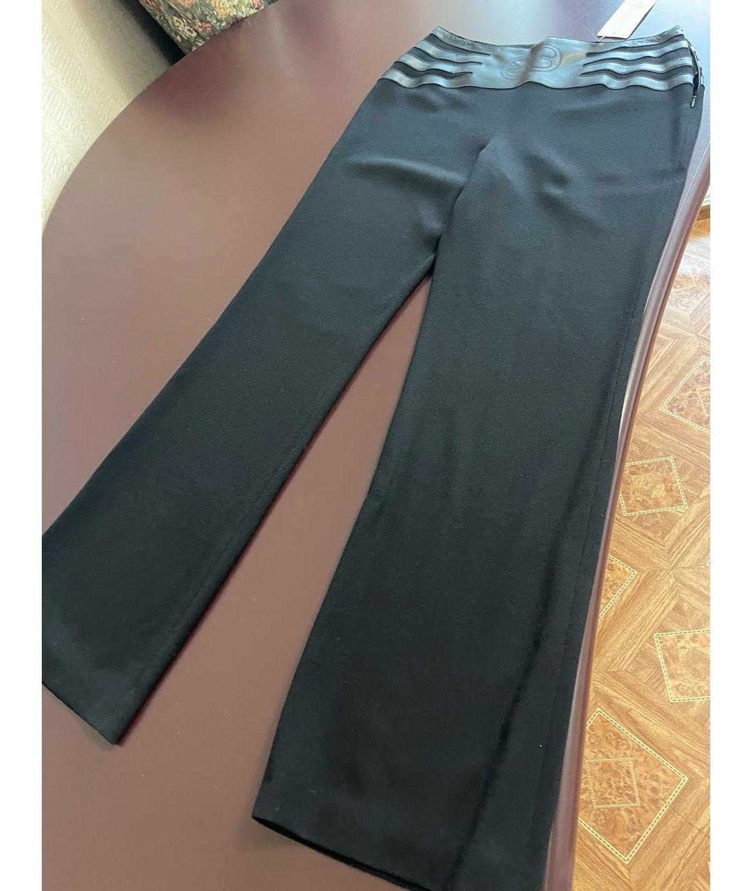 ESCADA Черные шерстяные прямые брюки, фото 7