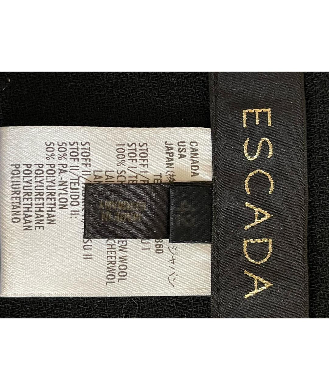 ESCADA Черные шерстяные прямые брюки, фото 5