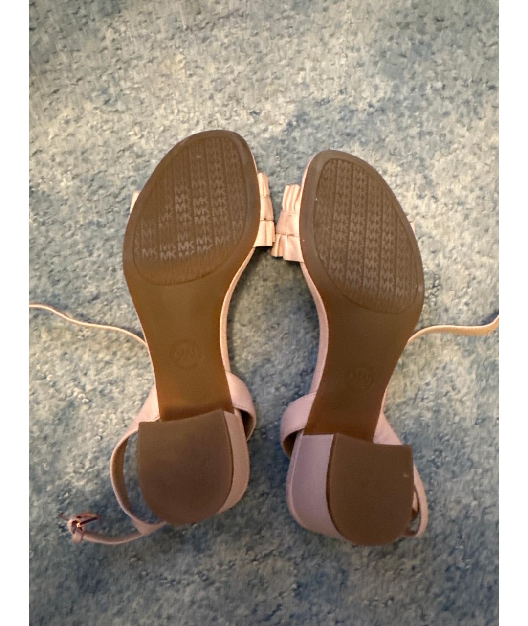MICHAEL KORS Розовые кожаные босоножки, фото 5
