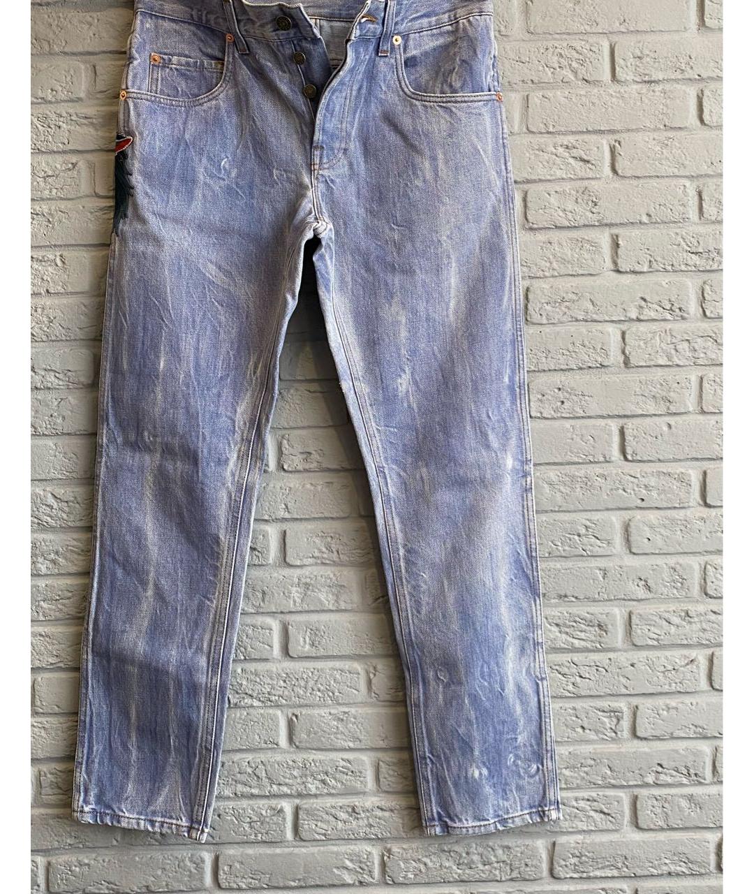 GUCCI Синие хлопковые прямые джинсы, фото 7