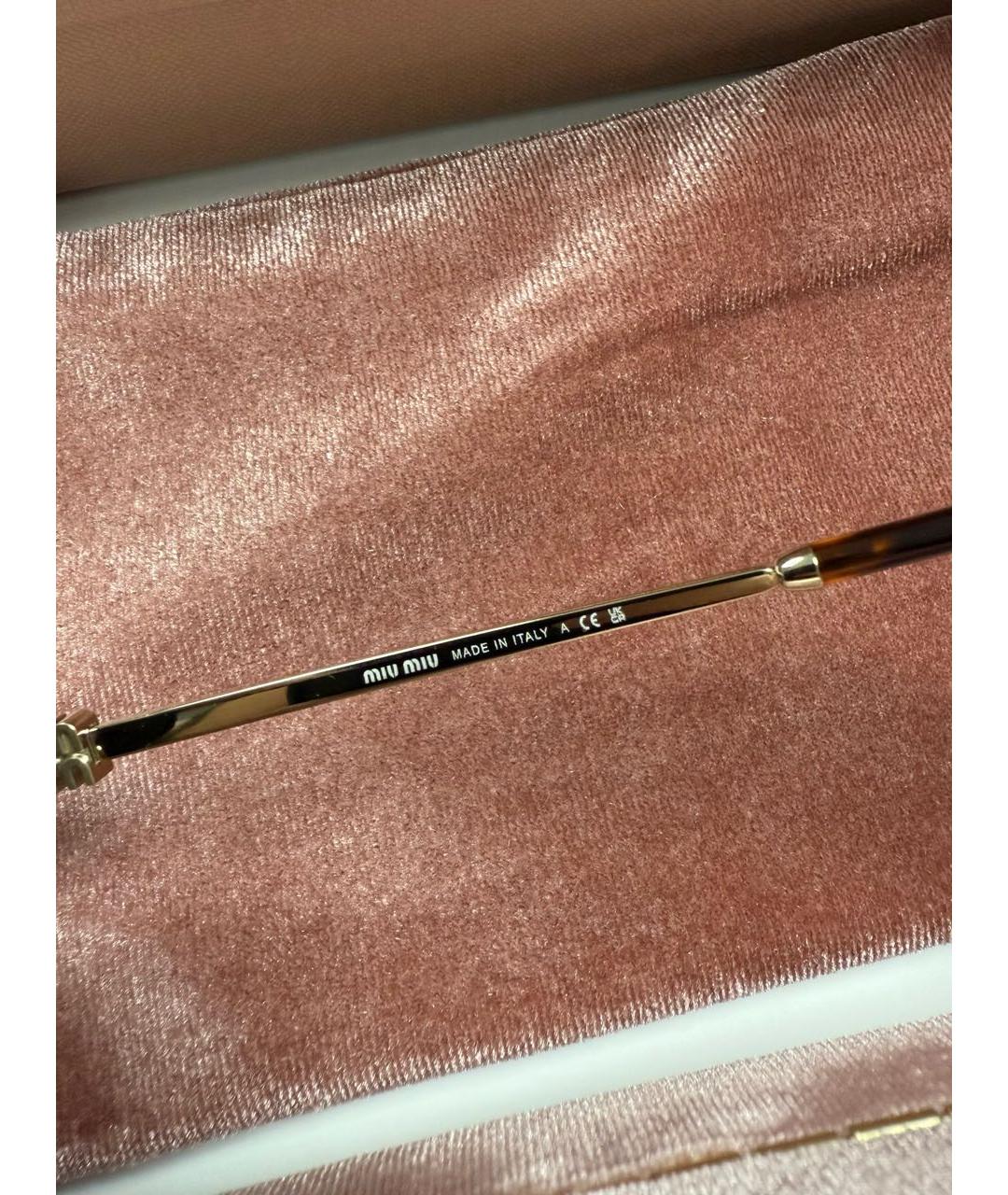 MIU MIU Золотые металлические солнцезащитные очки, фото 6