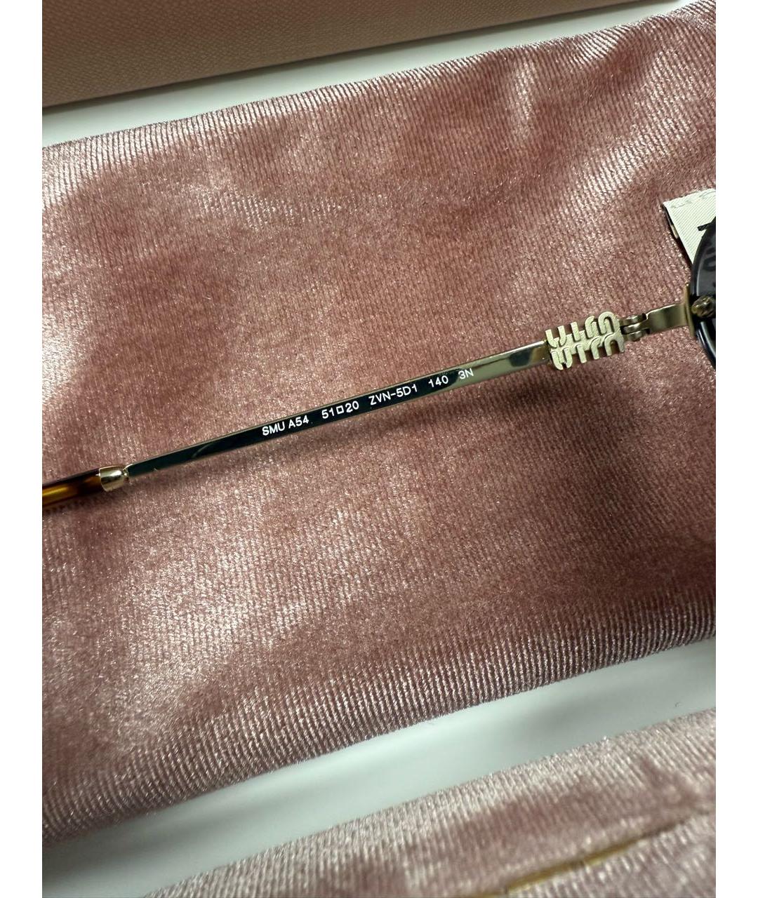 MIU MIU Золотые металлические солнцезащитные очки, фото 5