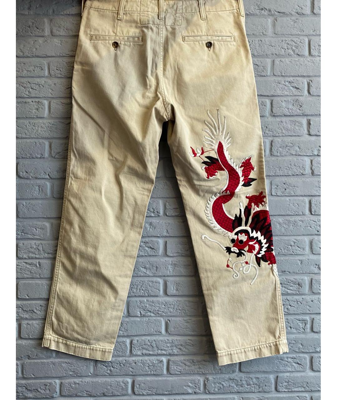 GUCCI Бежевые хлопковые брюки чинос, фото 2