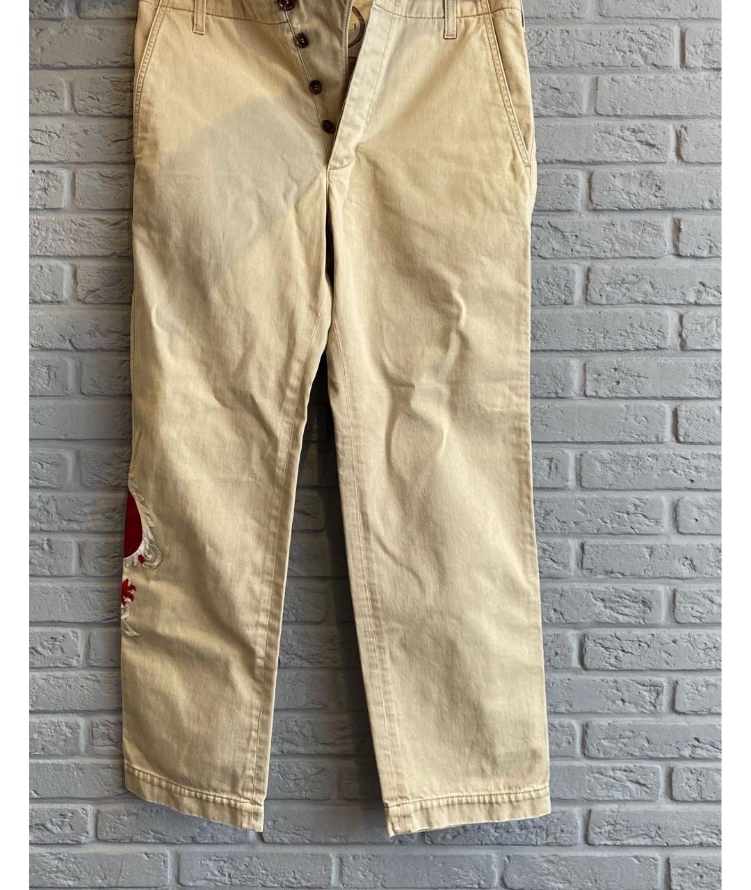 GUCCI Бежевые хлопковые брюки чинос, фото 7