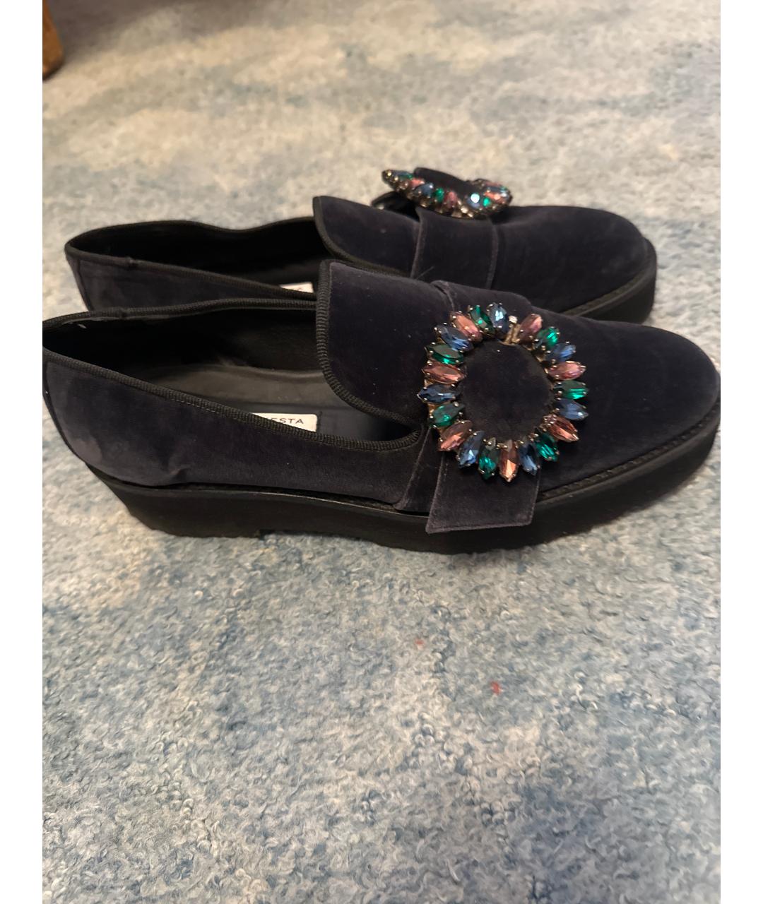 ROBERTO FESTA Темно-синие бархатные лоферы, фото 9