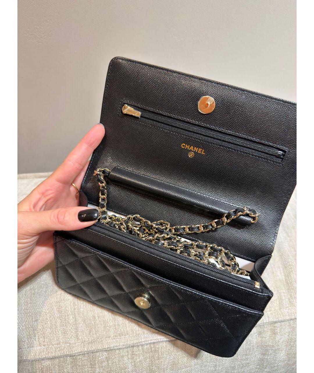 CHANEL Черная кожаная сумка через плечо, фото 6