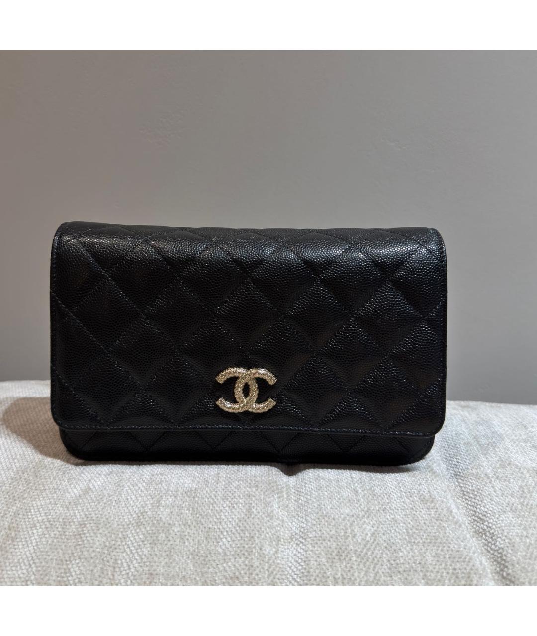 CHANEL Черная кожаная сумка через плечо, фото 8