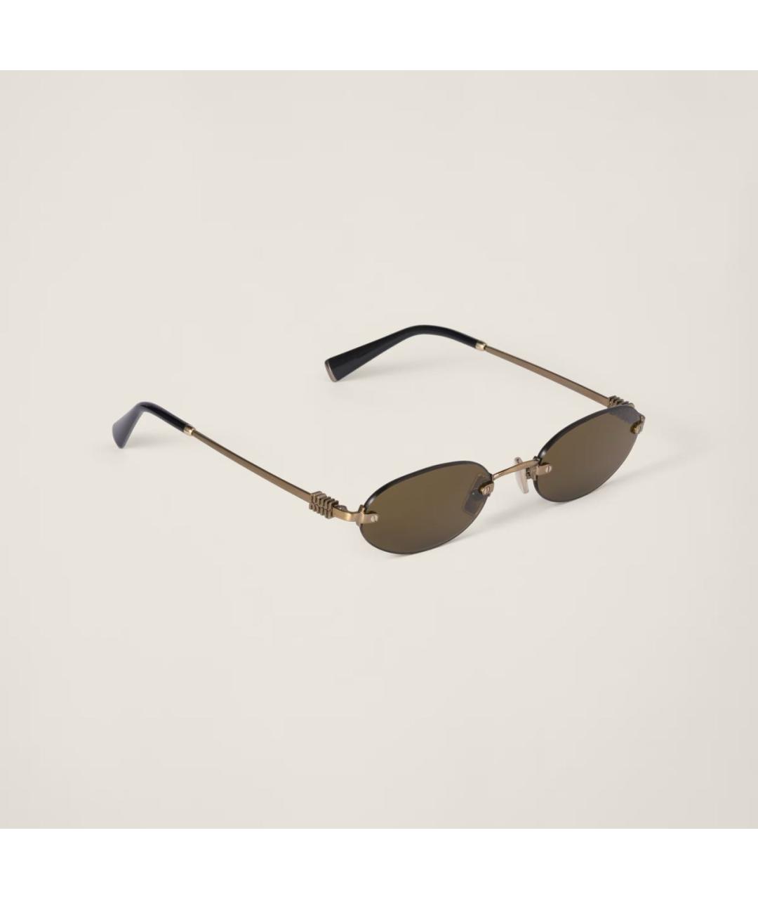 MIU MIU Коричневые металлические солнцезащитные очки, фото 9