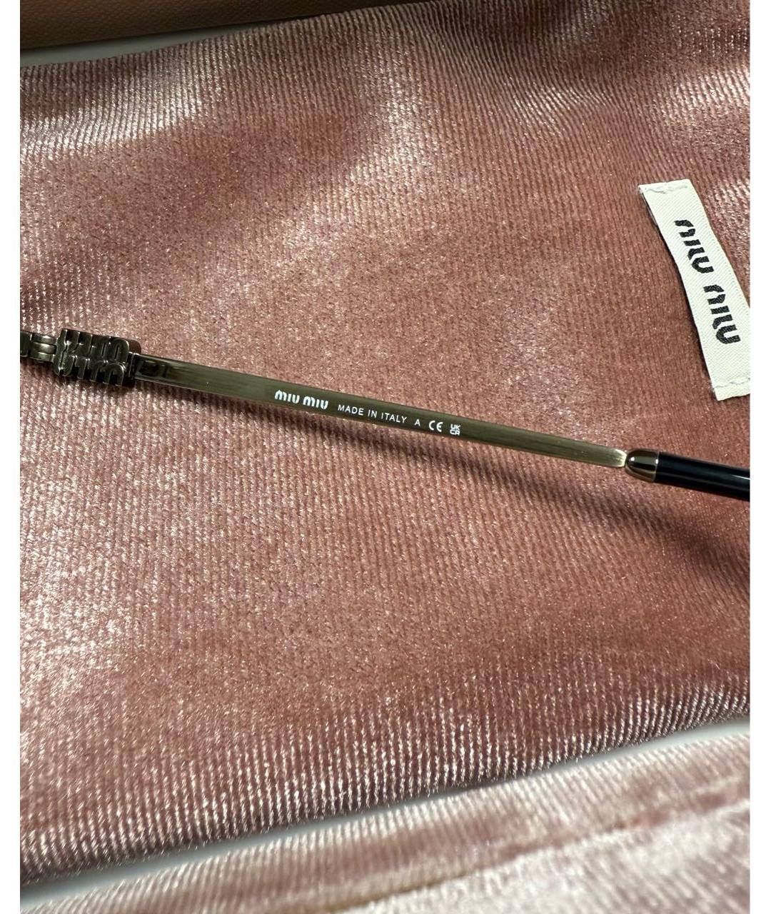 MIU MIU Коричневые металлические солнцезащитные очки, фото 6