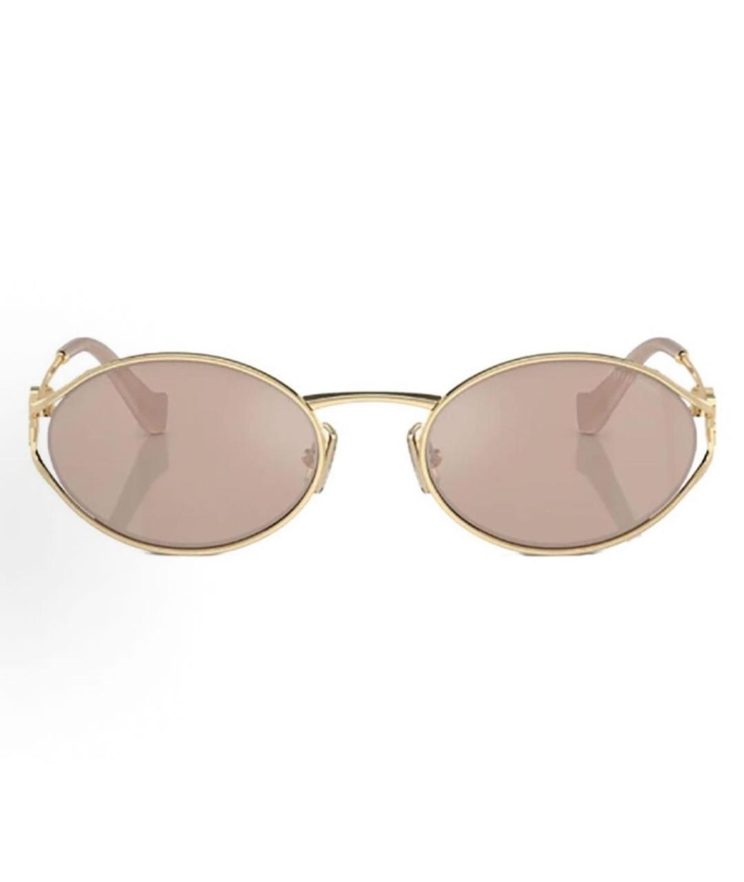 MIU MIU Розовые металлические солнцезащитные очки, фото 2