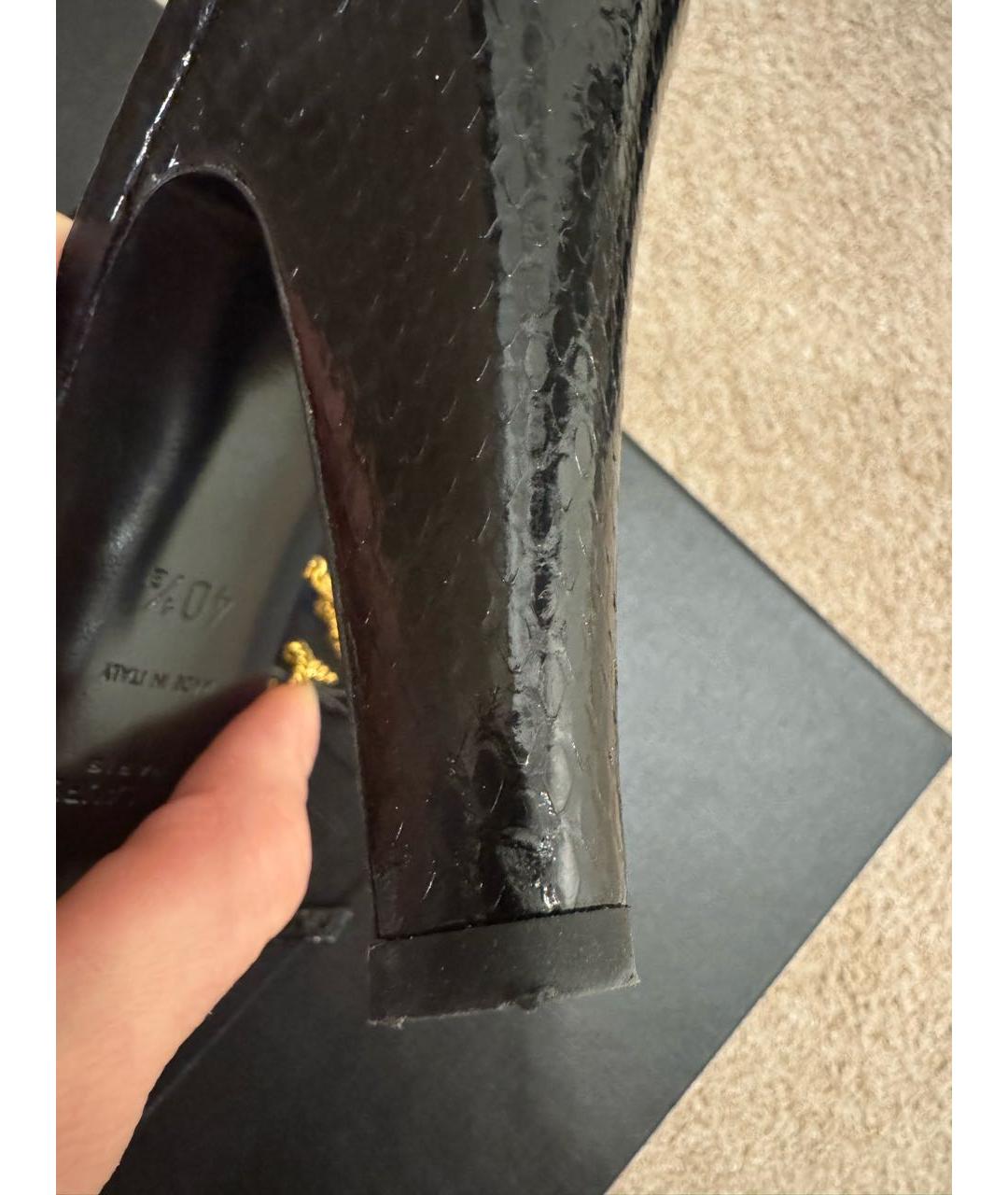 SAINT LAURENT Черные кожаные туфли, фото 7