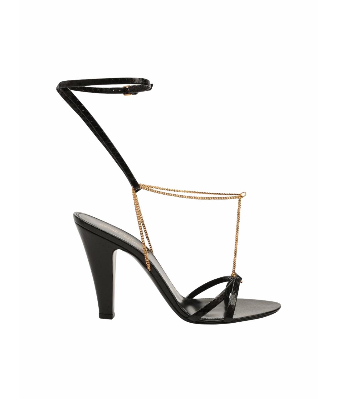 SAINT LAURENT Черные кожаные туфли, фото 1