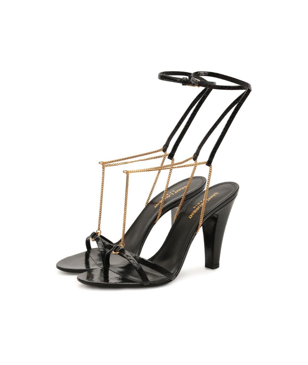 SAINT LAURENT Черные кожаные туфли, фото 3