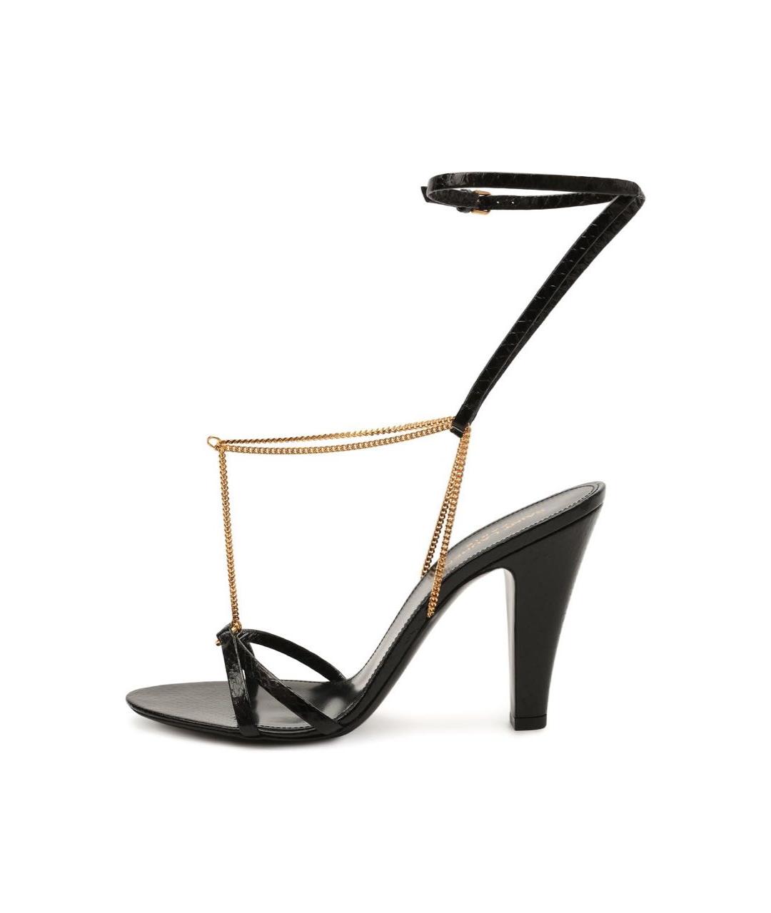 SAINT LAURENT Черные кожаные туфли, фото 9