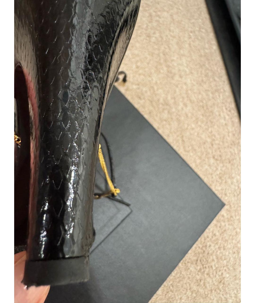 SAINT LAURENT Черные кожаные туфли, фото 8