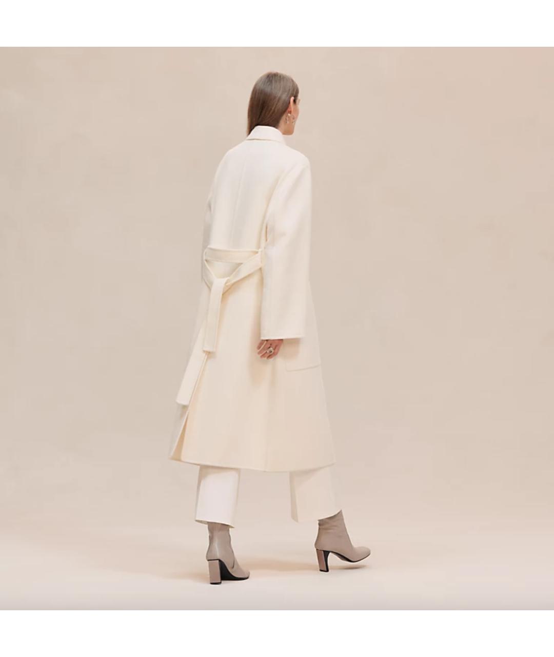 HERMES Белое шерстяное пальто, фото 7