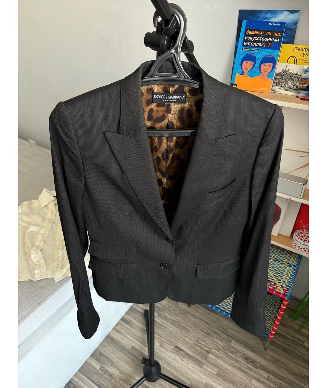 DOLCE&GABBANA Черный шерстяной жакет/пиджак, фото 3