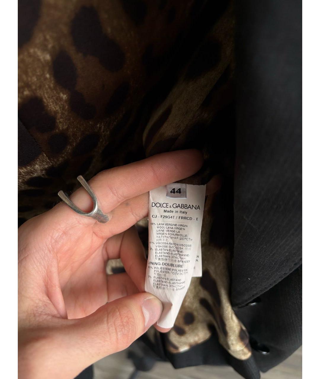 DOLCE&GABBANA Черный шерстяной жакет/пиджак, фото 4
