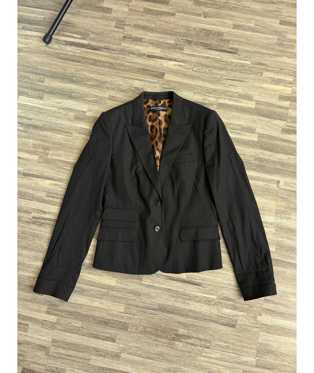 DOLCE&GABBANA Черный шерстяной жакет/пиджак, фото 6