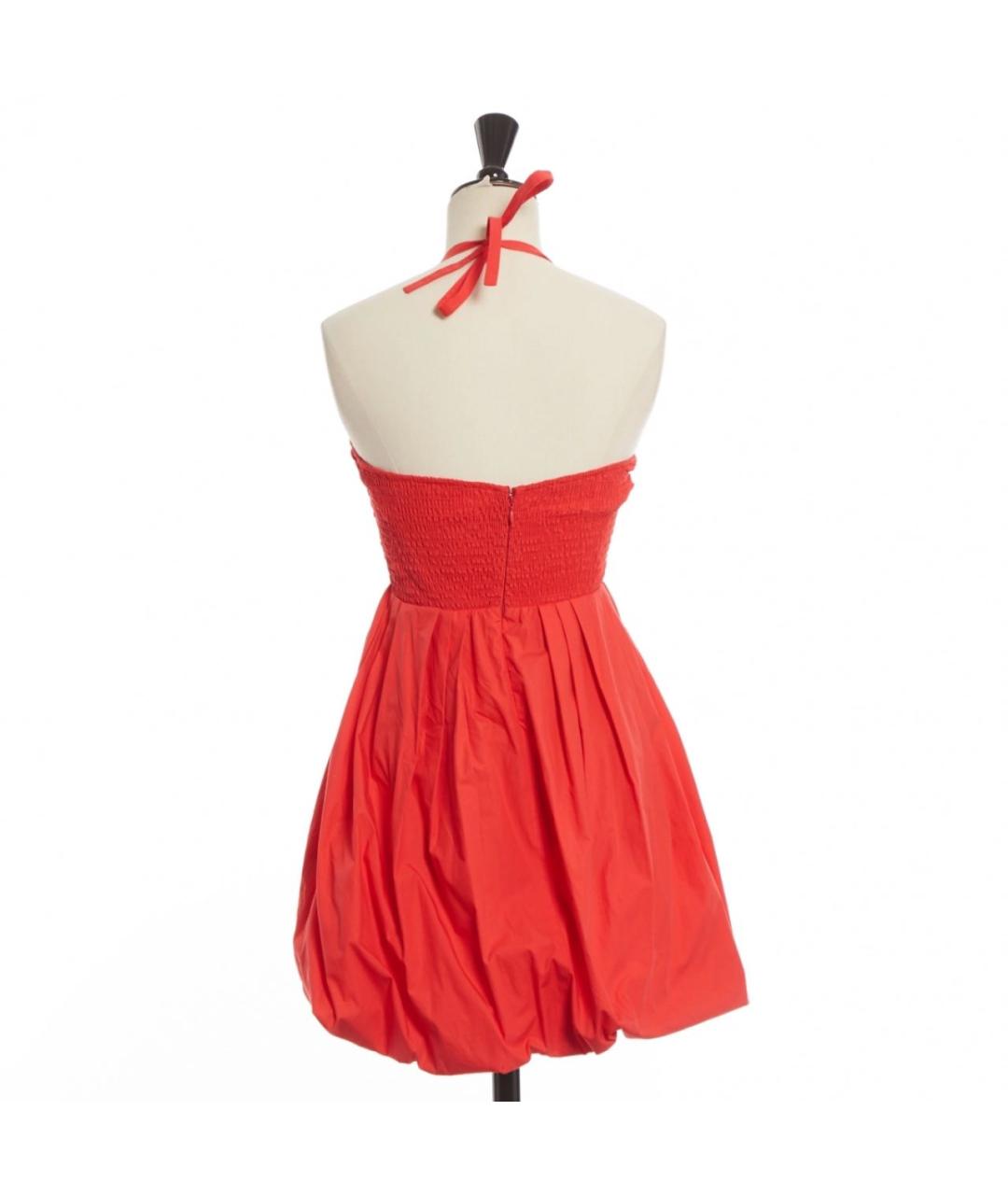 MIU MIU Красное хлопковое коктейльное платье, фото 4