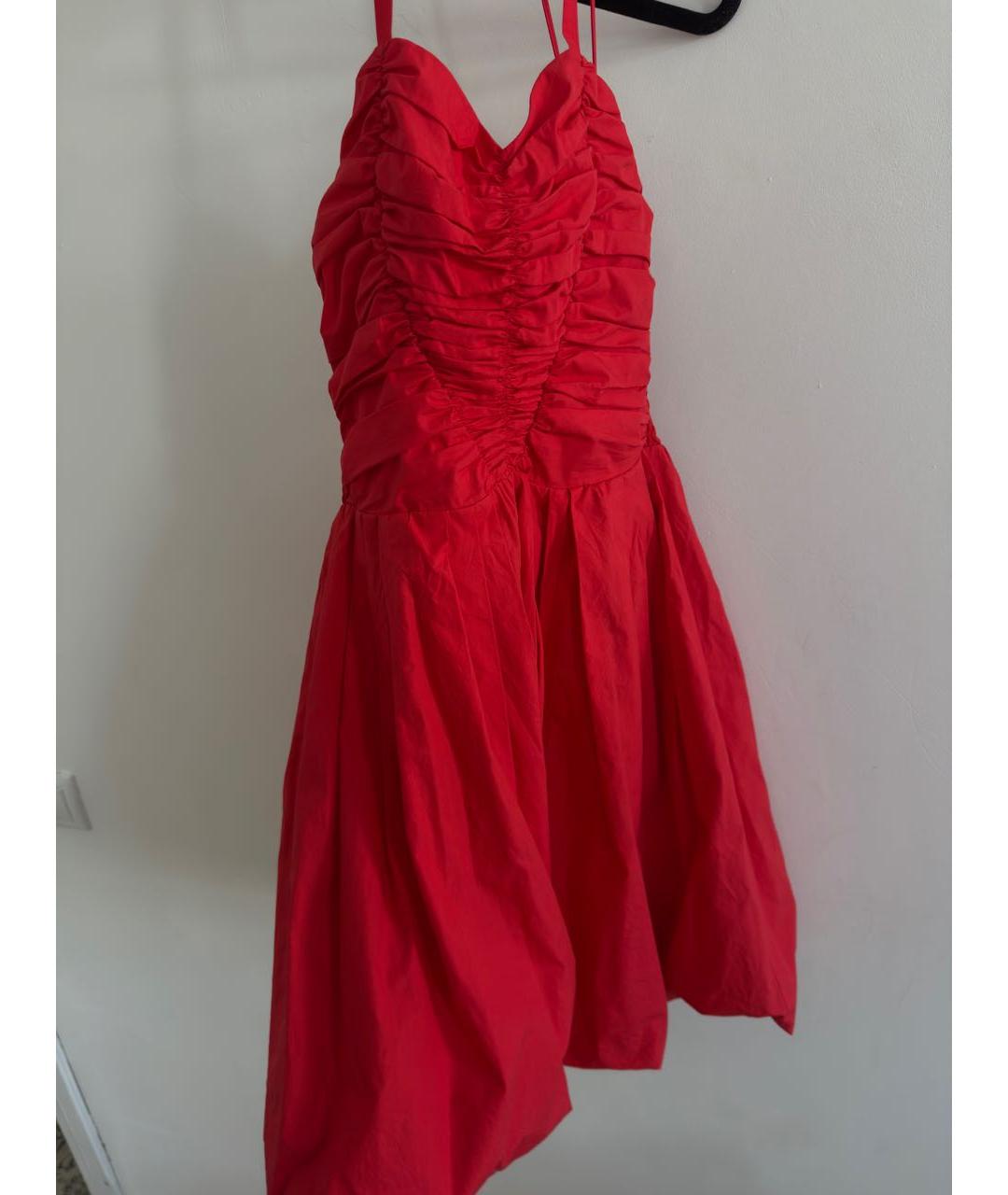 MIU MIU Красное хлопковое коктейльное платье, фото 8
