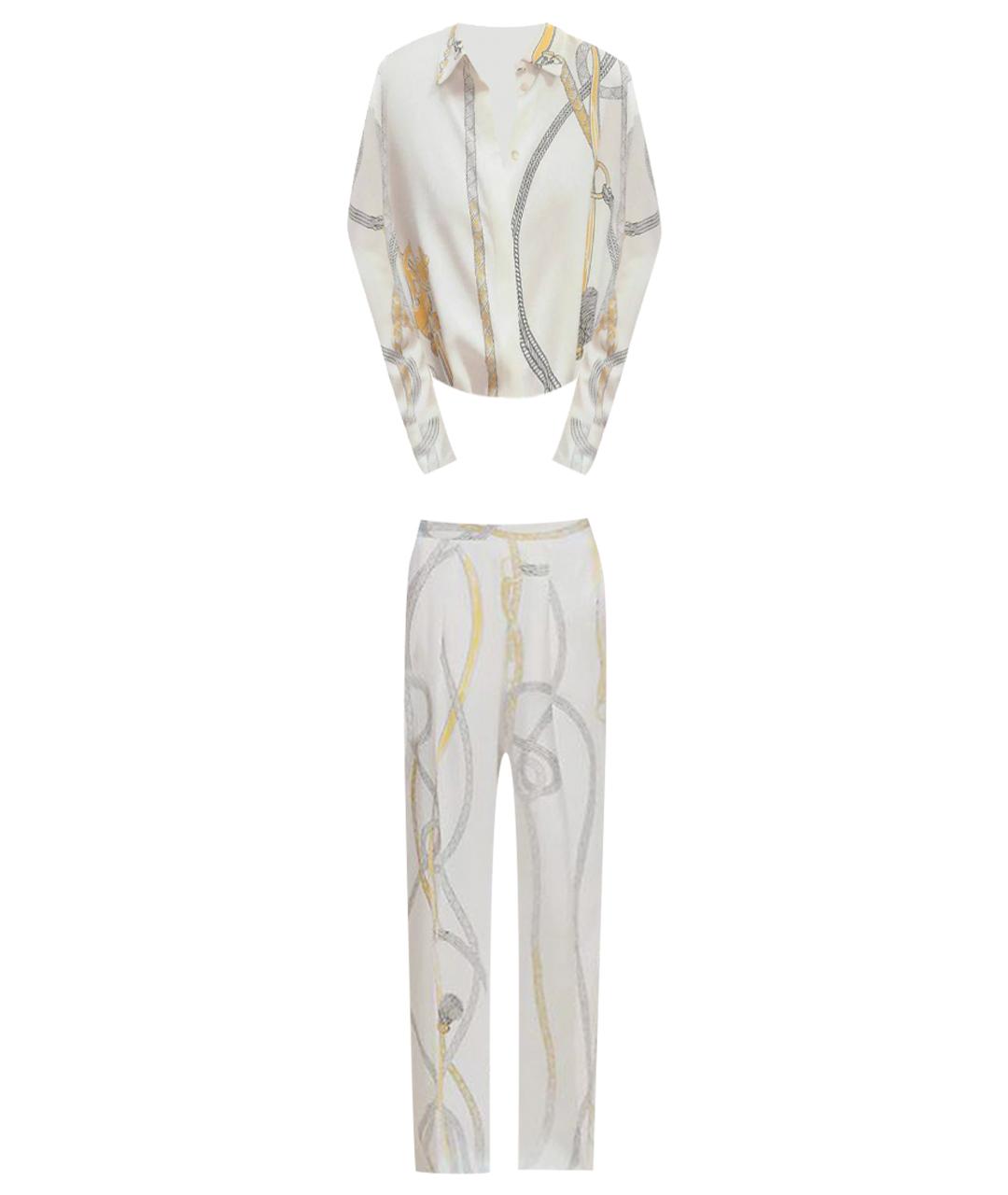 HERMES Бежевый шелковый костюм с брюками, фото 1