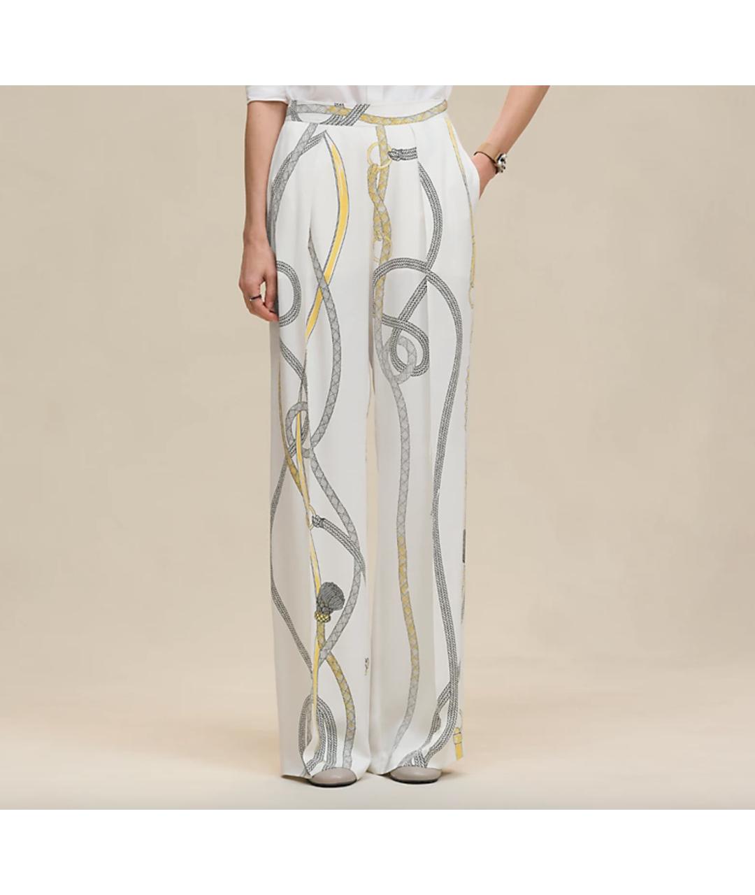 HERMES Бежевый шелковый костюм с брюками, фото 4