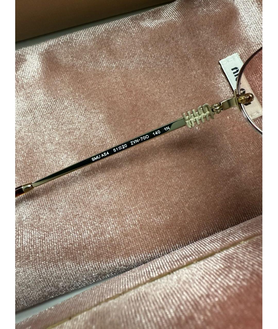 MIU MIU Розовые металлические солнцезащитные очки, фото 5