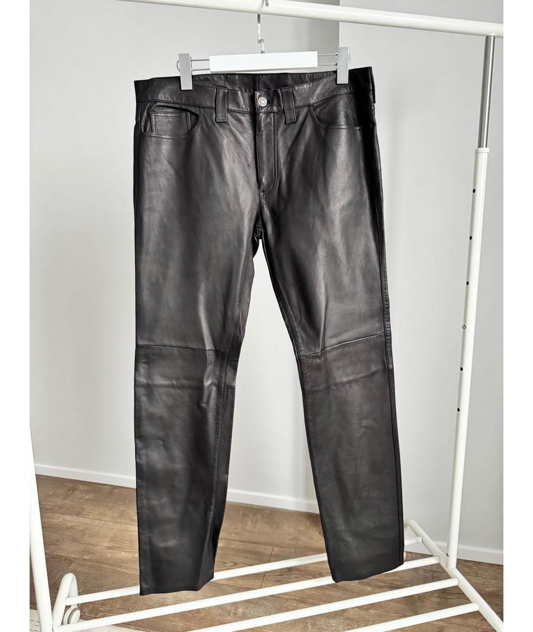GUCCI Черные кожаные повседневные брюки, фото 2