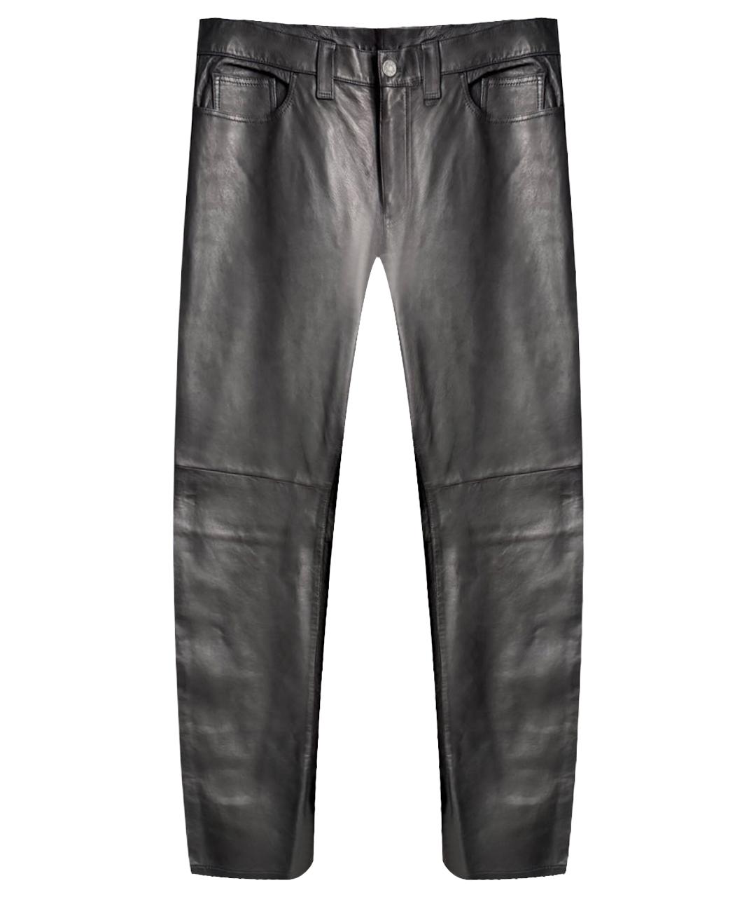 GUCCI Черные кожаные повседневные брюки, фото 1