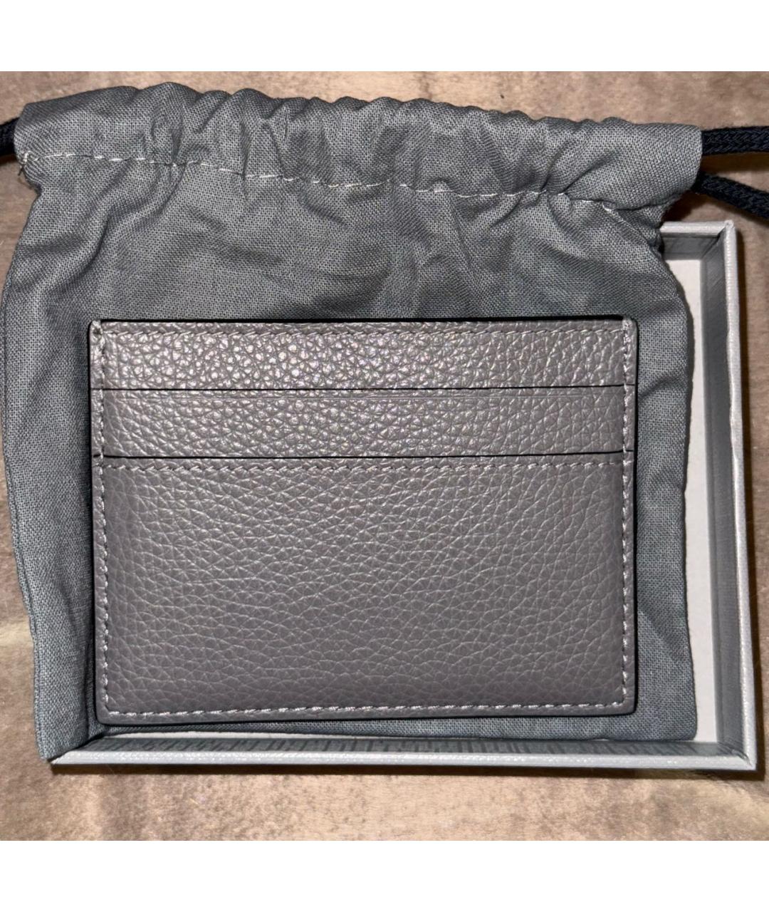 BALENCIAGA Серая кожаная визитница, фото 2