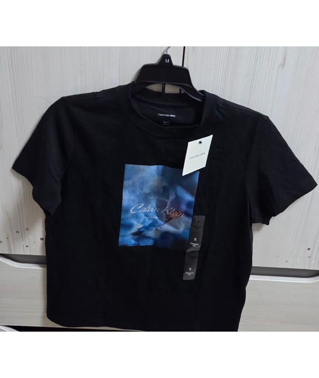 CALVIN KLEIN Черная хлопковая футболка, фото 6