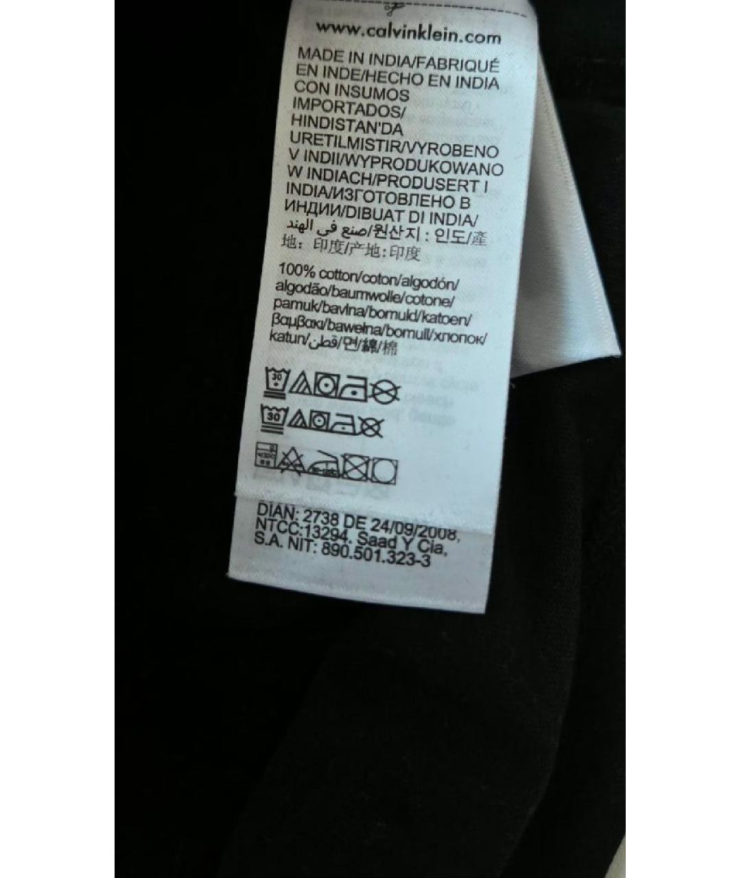 CALVIN KLEIN Черная хлопковая футболка, фото 4