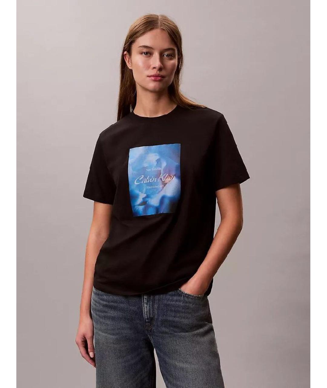 CALVIN KLEIN Черная хлопковая футболка, фото 5