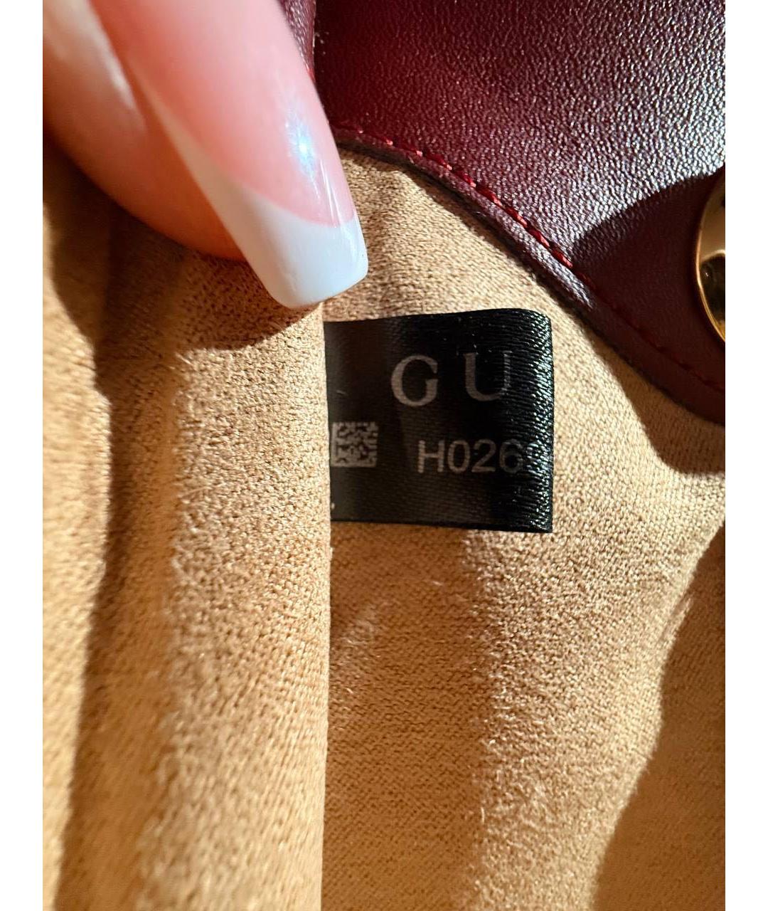 GUCCI Бордовая кожаная сумка тоут, фото 5