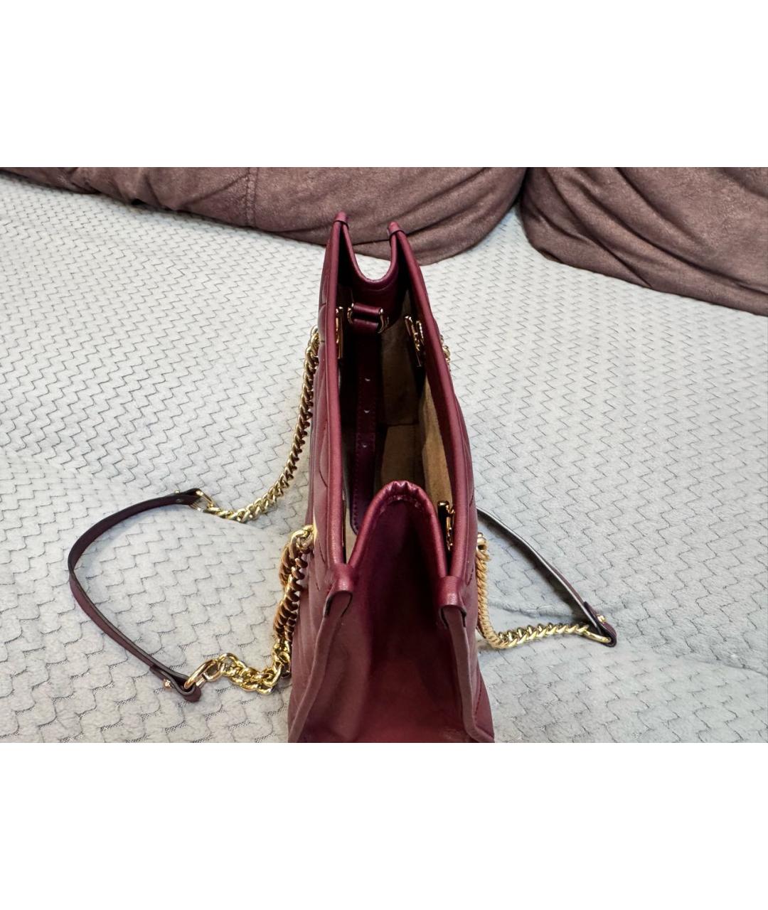 GUCCI Бордовая кожаная сумка тоут, фото 4