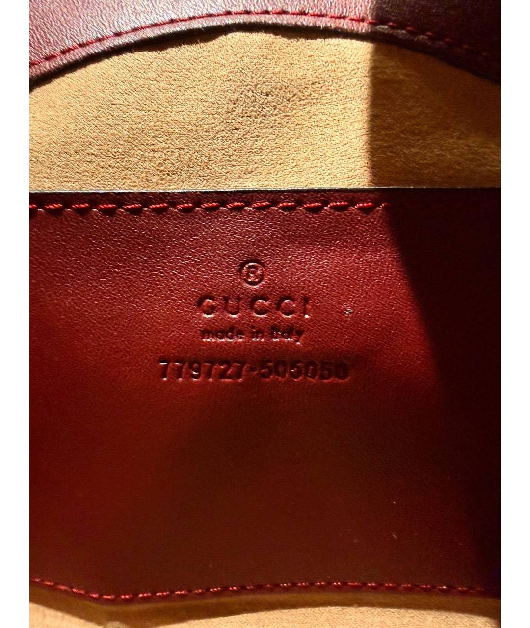 GUCCI Бордовая кожаная сумка тоут, фото 6