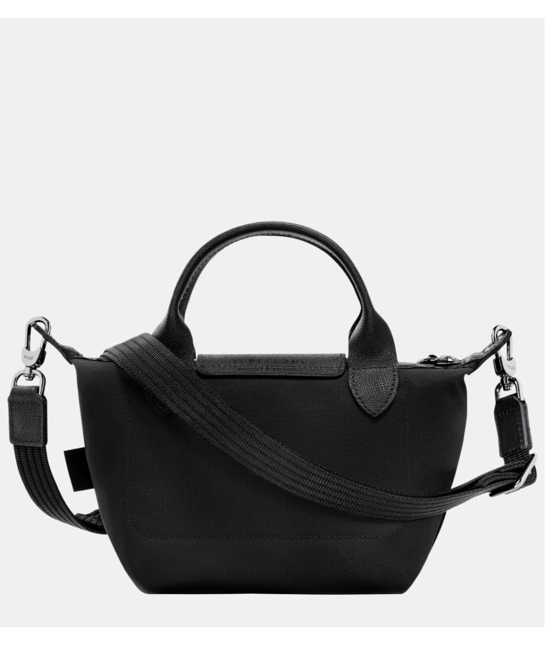 LONGCHAMP Черная тканевая сумка с короткими ручками, фото 3